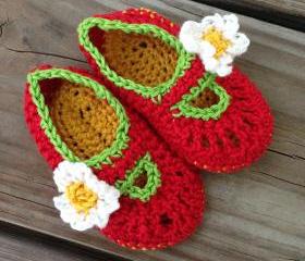 Red Baby Mary Jane Booties